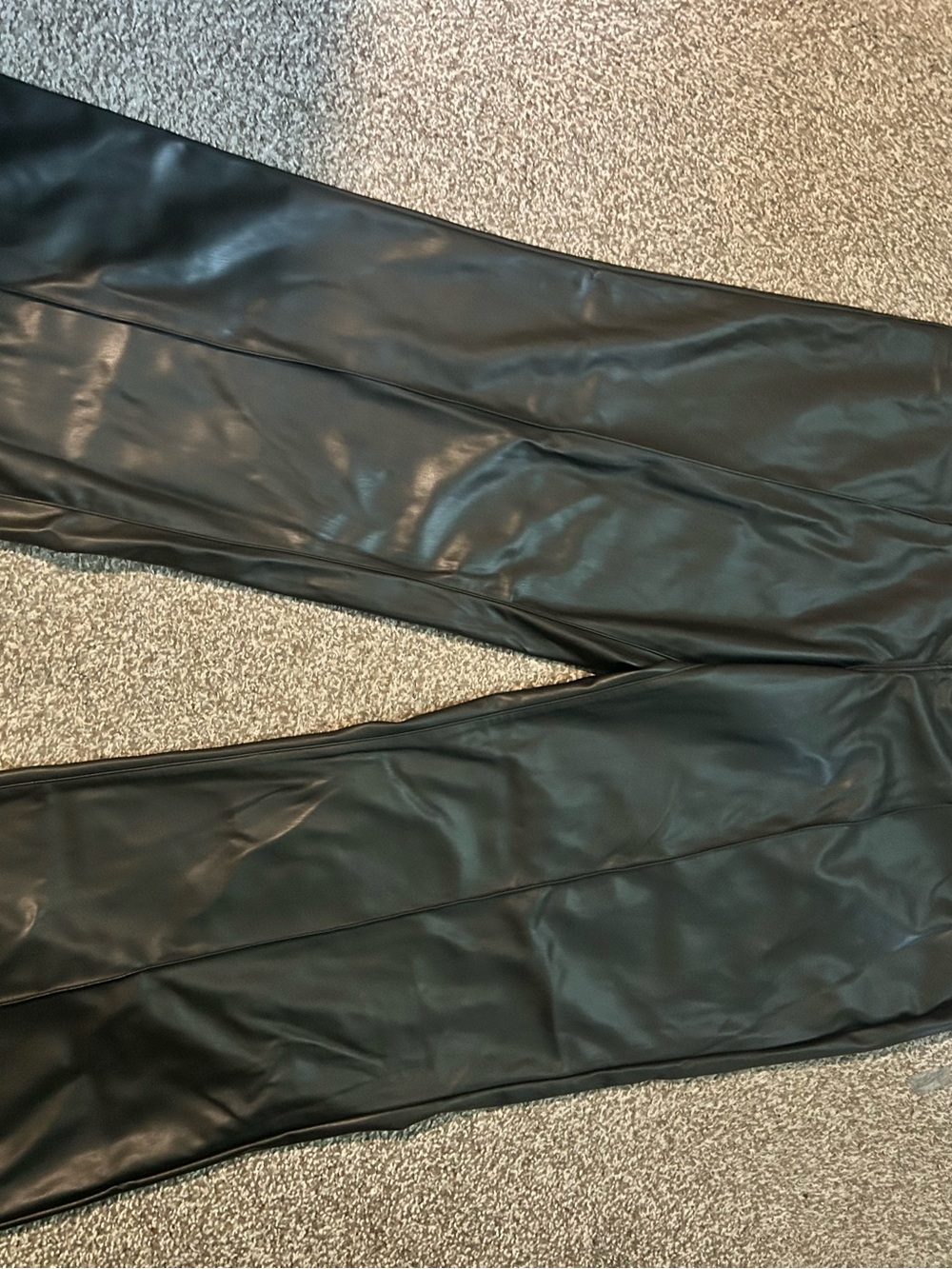 Faux Leather Black Women's Jacket - Sleek Panel Design